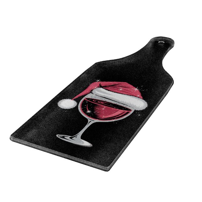 Red Wine Glass Christmas Funny Christmas Xmas  Cutting Board (Corner)