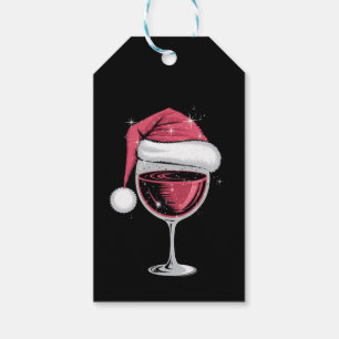 Red Wine Glass Christmas Funny Christmas Xmas  Gift Tags