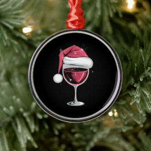 Red Wine Glass Christmas Funny Christmas Xmas Metal Tree Decoration