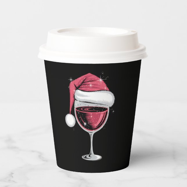 Red Wine Glass Christmas Funny Christmas Xmas  Paper Cups (Front)