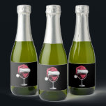 Red Wine Glass Christmas Funny Christmas Xmas  Sparkling Wine Label<br><div class="desc">Red Wine Glass Christmas Funny Christmas Xmas Santa</div>