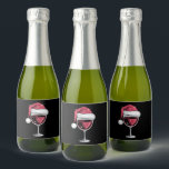 Red Wine Glass Christmas Funny Christmas Xmas  Sparkling Wine Label<br><div class="desc">Red Wine Glass Christmas Funny Christmas Xmas Santa</div>