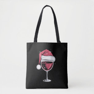 Red Wine Glass Christmas Funny Christmas Xmas Tote Bag