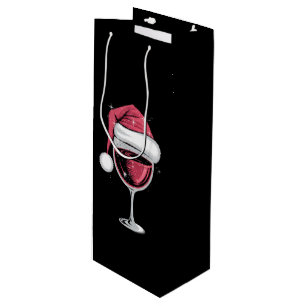 Red Wine Glass Christmas Funny Christmas Xmas  Wine Gift Bag