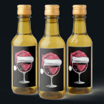 Red Wine Glass Christmas Funny Christmas Xmas  Wine Label<br><div class="desc">Red Wine Glass Christmas Funny Christmas Xmas Santa</div>