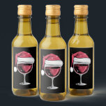Red Wine Glass Christmas Funny Christmas Xmas  Wine Label<br><div class="desc">Red Wine Glass Christmas Funny Christmas Xmas Santa</div>