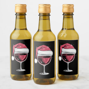 Red Wine Glass Christmas Funny Christmas Xmas  Wine Label