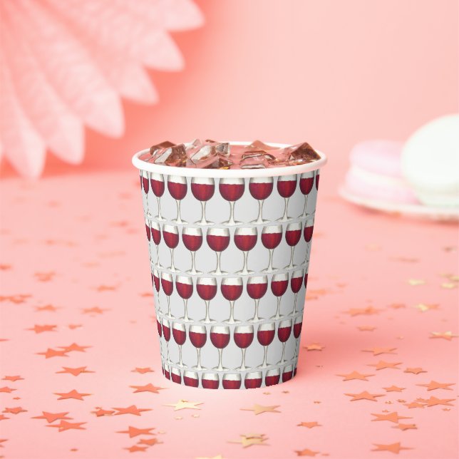 Red Wine Glass Cocktail Party Winery Vineyard Paper Cups (Insitu)