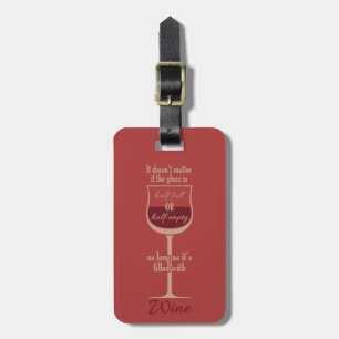 Red Wine Glass custom luggage tag