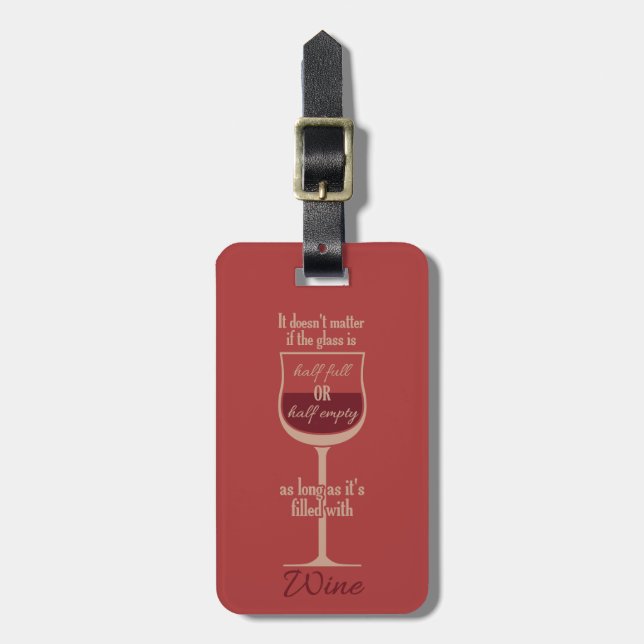 Red Wine Glass custom luggage tag (Front Vertical)