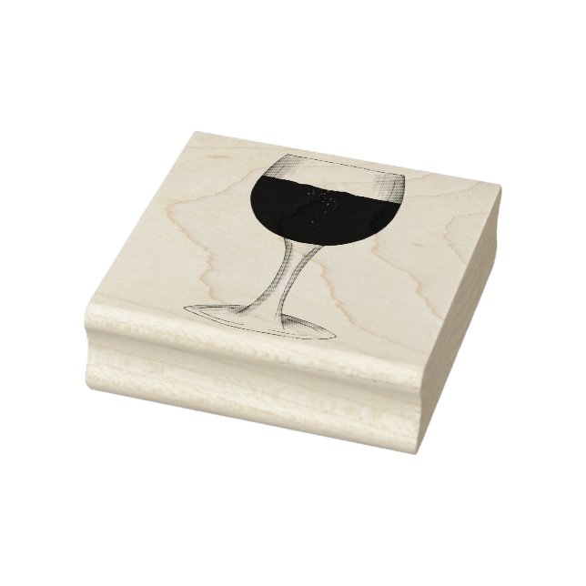 Red Wine Glass Merlot Cabernet Malbec Winery Rubber Stamp (Stamp)