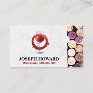Red Wine Glass   Opened Corks Business Card