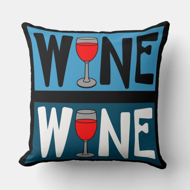 Red Wine Glass Pattern Cushion (Front)