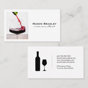 Red Wine Glass Pour Business Card