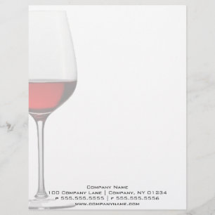 Red Wine Glass Professional Letterhead