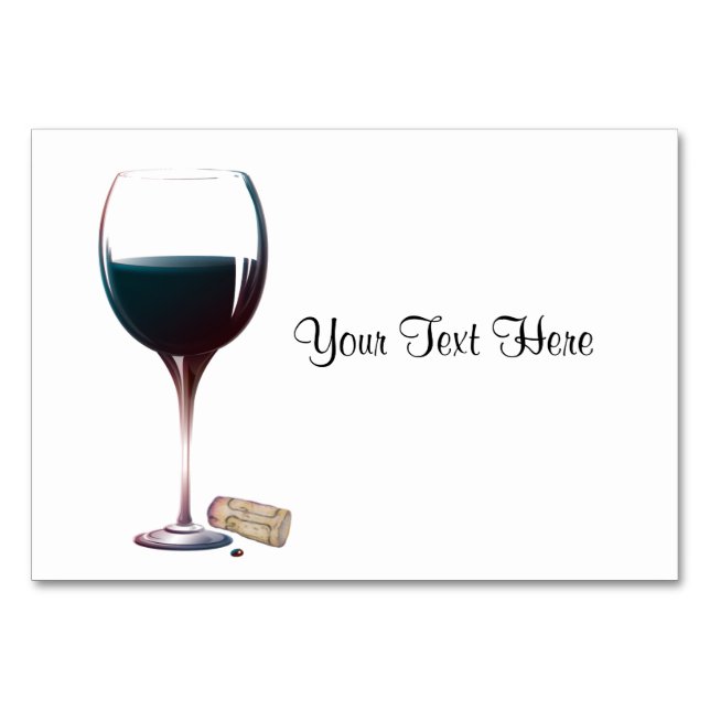 Red Wine Glass Table Card (Front)