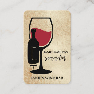 Red Wine Glass Wine Bar QR Code Business Card