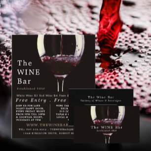 Red Wine Glass, Wine Bar/Winery Business Card