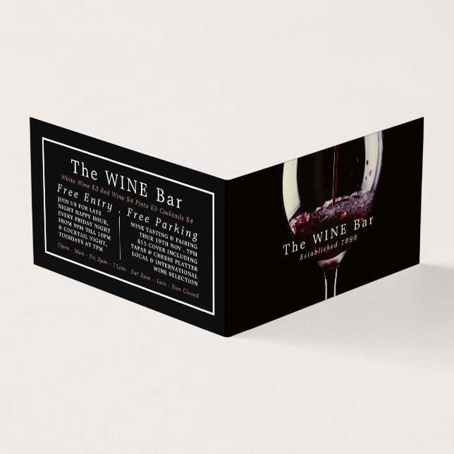 Red Wine Glass, Wine Bar/Winery, Detailed Business Card (Outside)