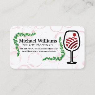 Red Wine Glass   Wine Stains   Vines Business Card