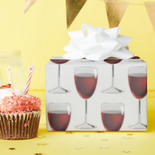 red wine glasses on grey wrapping paper