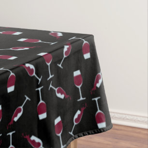 Red Wine Goblet Pattern Tablecloth