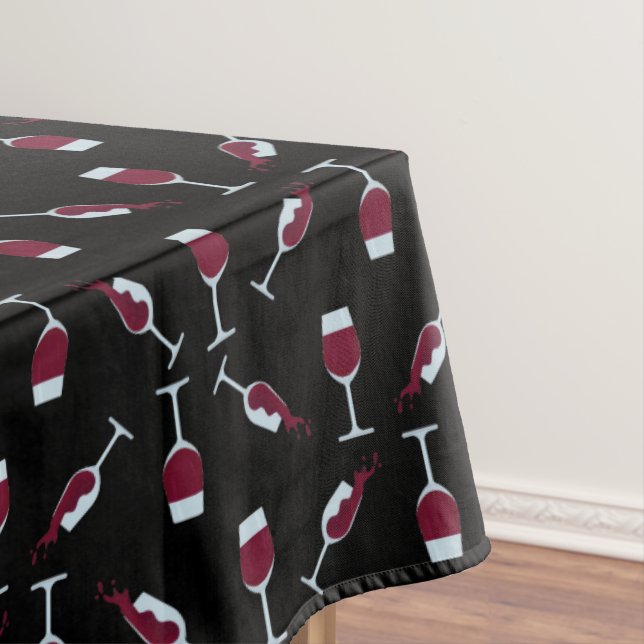 Red Wine Goblet Pattern  Tablecloth (In Situ)