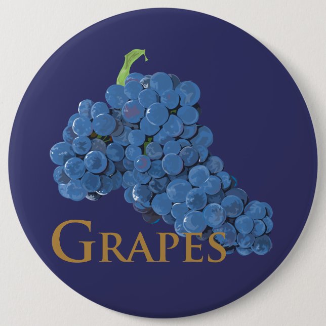 Red Wine Grapes 6 Cm Round Badge (Front)