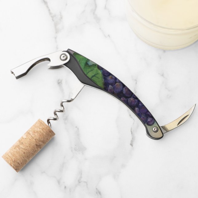 Red Wine Grapes Art Custom Design Corkscrew (Front)