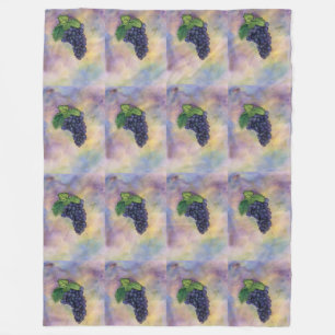 Red Wine Grapes Art Painting Custom Fleece Blanket