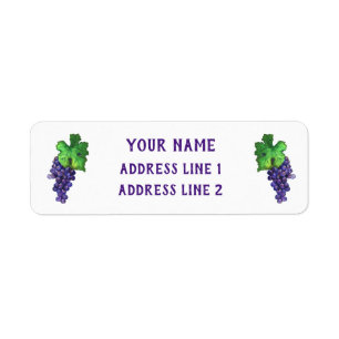 Red Wine Grapes Custom Return Address Labels