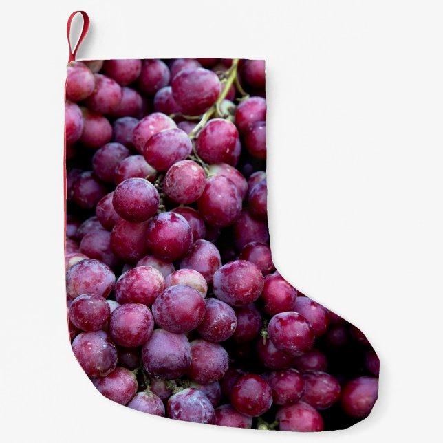 Red Wine Grapes: Luscious Background. Small Christmas Stocking (Front)