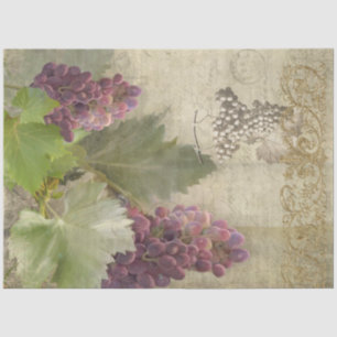 Red Wine Grapes Script Vineyard Winery Decoupage Tissue Paper