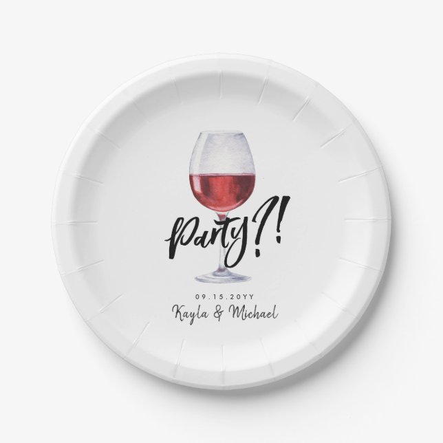 Red Wine Humour | Special Occassion Celebration Paper Plate (Front)