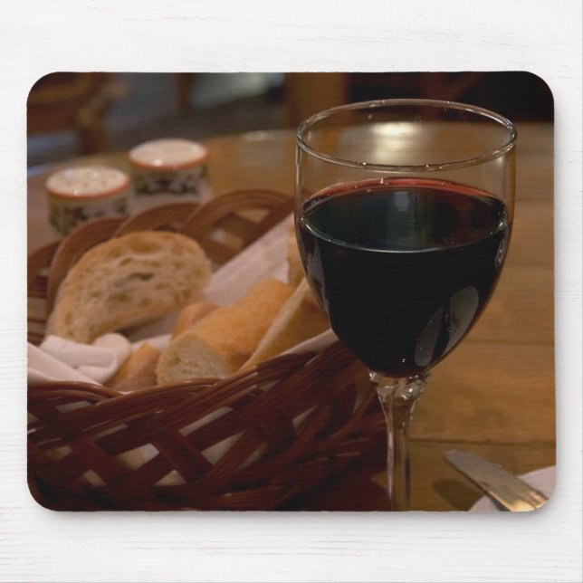Red Wine In An Italian Restaurant Mouse Mat (Front)
