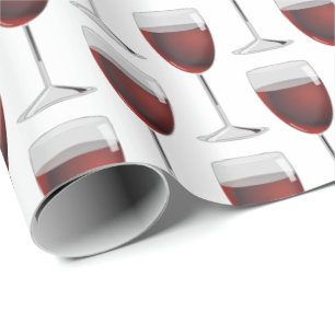 red wine in stemware glass wrapping paper