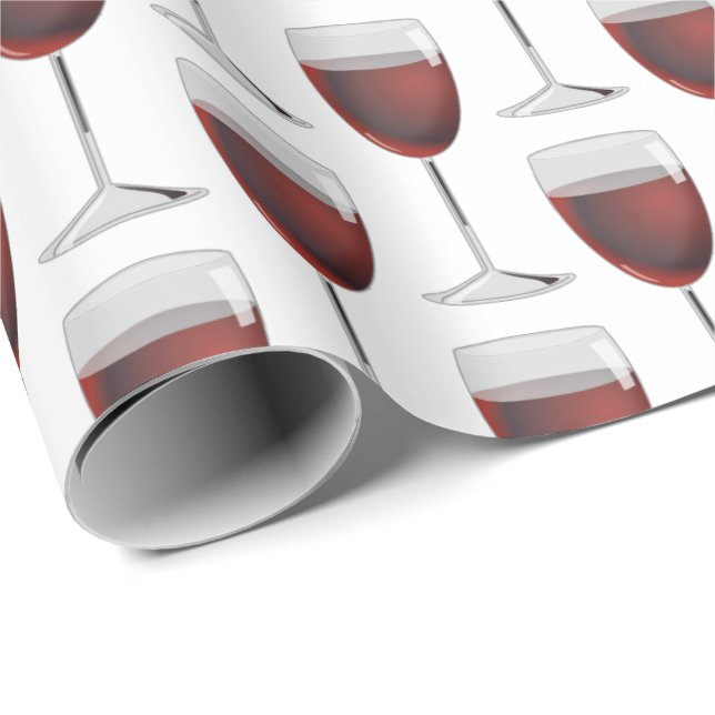 red wine in stemware glass wrapping paper (Roll Corner)