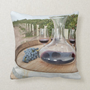 Red Wine In Vineyard Cushion