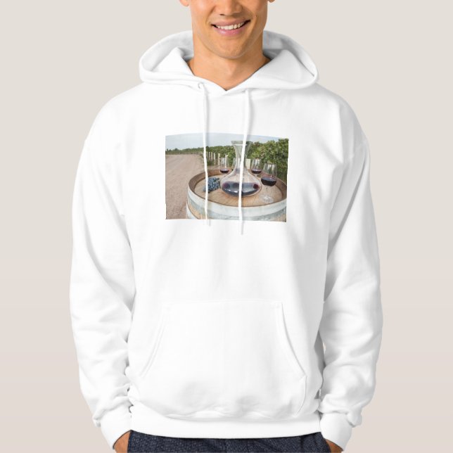 Red Wine In Vineyard Hoodie (Front)