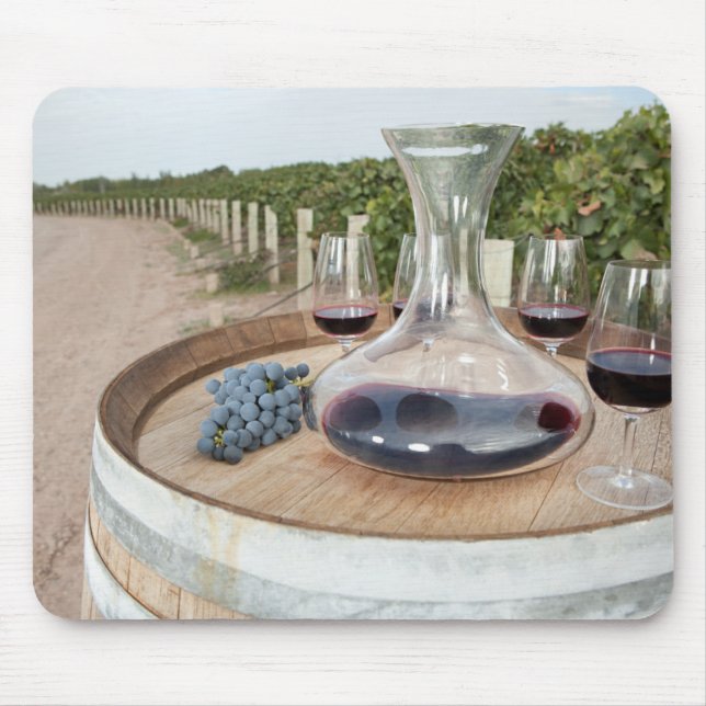 Red Wine In Vineyard Mouse Mat (Front)