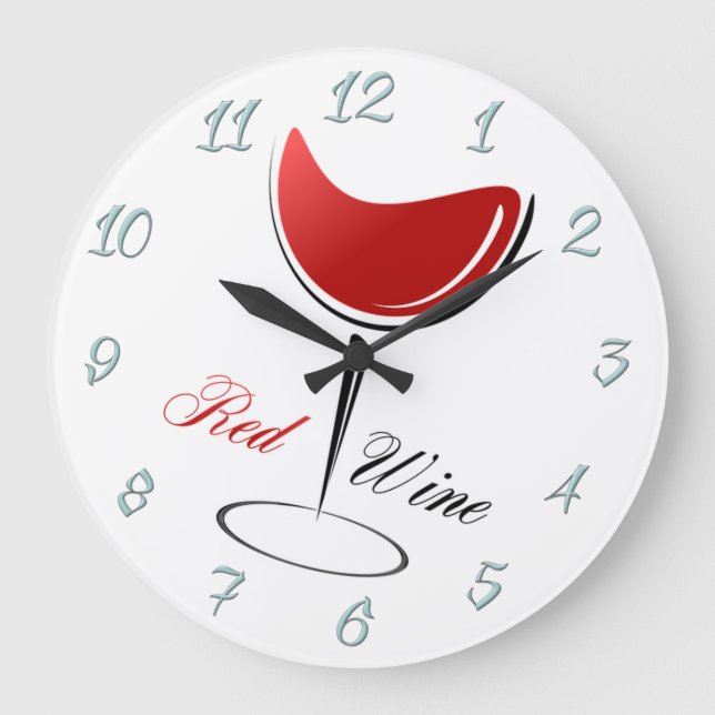 Red Wine Large Clock (Front)