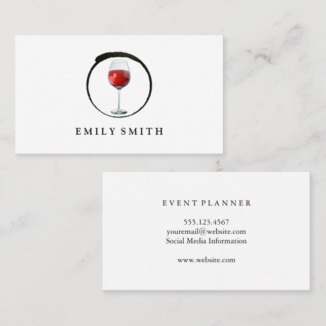 Red Wine Logo | Winery Business Card (Front/Back)
