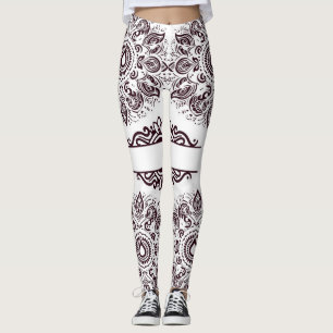 Red Wine Mandala Leggings