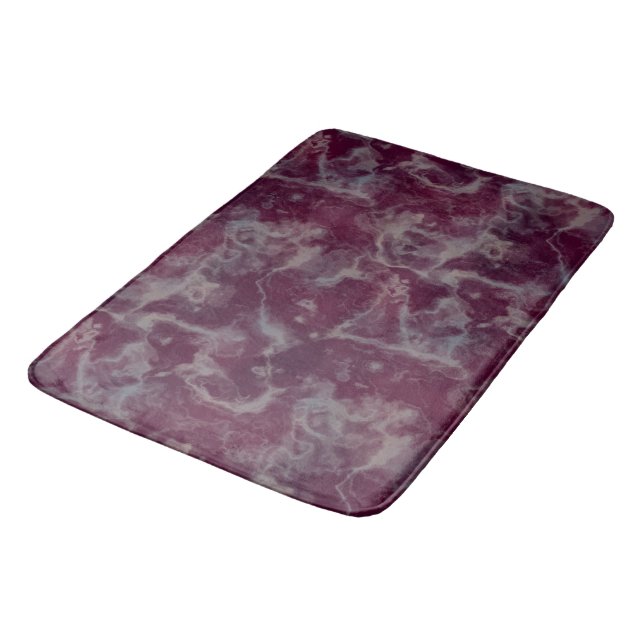 Red Wine Marble abstract Bath Mat (Angled)