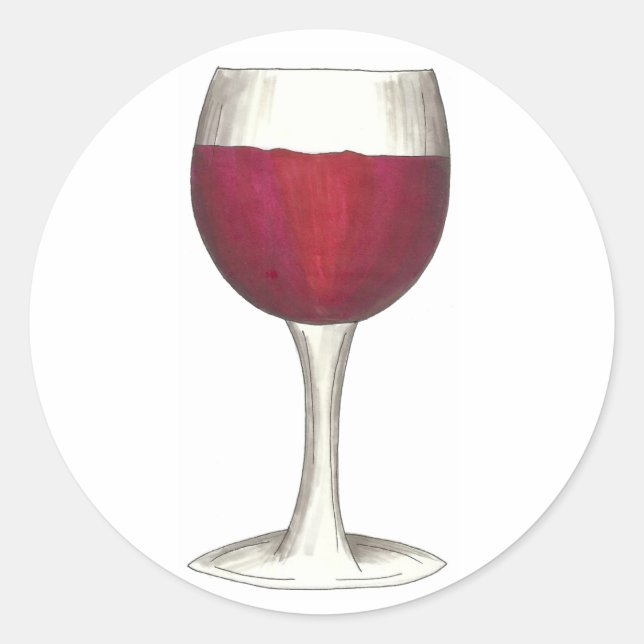 Red Wine Merlot Cabernet Tasting Glass Sticker (Front)