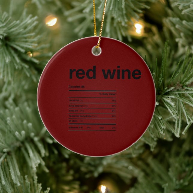 Red Wine Nutritional Information Facts Ceramic Tree Decoration (Tree)