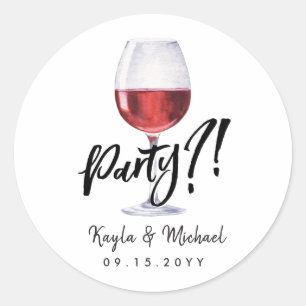 Red Wine Occassion Celebration Classic Round Stic Classic Round Sticker