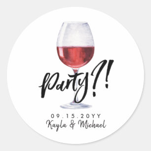 Red Wine Occassion Celebration Classic Round Sticker