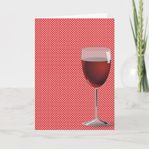 red wine on polka dots card