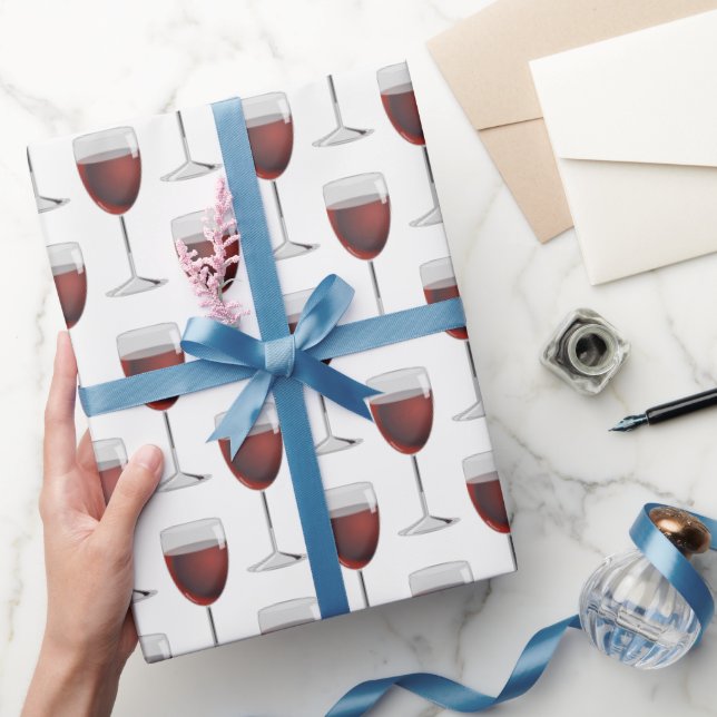 Red Wine On White Wrapping Paper (Gifting)